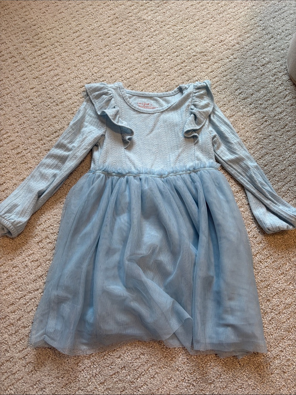 Cat & Jack Pale Blue Long-Sleeve Tulle Party Dress